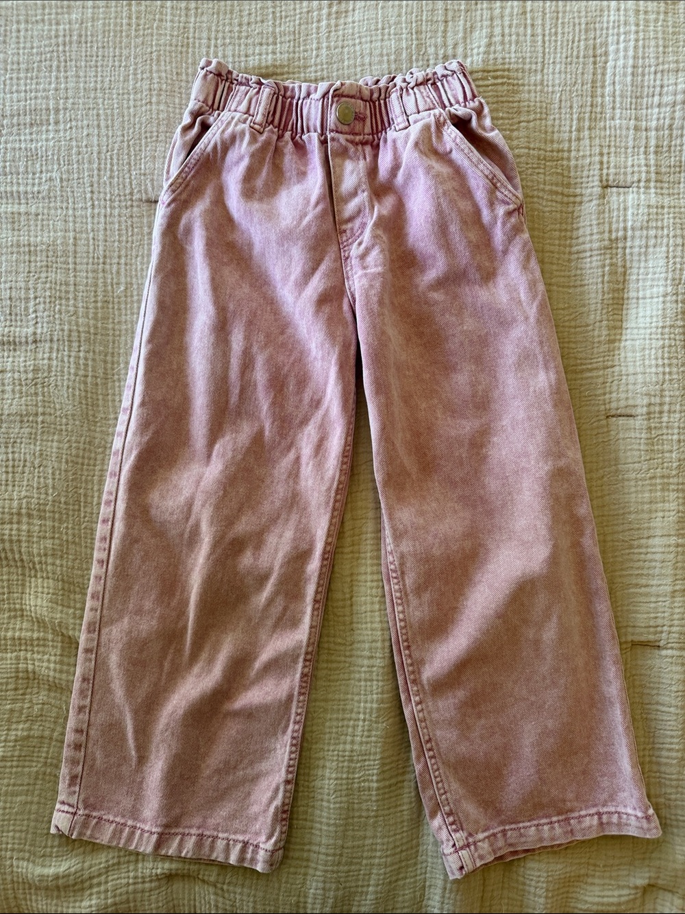 H&M Dusty Pink Wide-Leg Kids Pants Size 6X